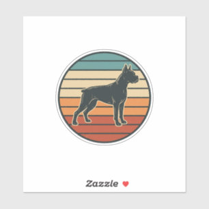 Pegatina Diseño vectorial de grabado de perro boxer vintage