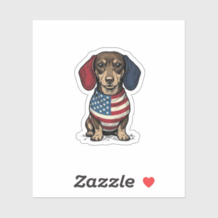 Pegatina Diseño vectorial de grabado vintage de Dachshund p