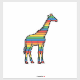 Pegatina Diseño vectorial de grabado vintage de jirafa arco