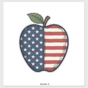 Pegatina Diseño vectorial de grabado vintage de manzana pat