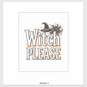 Pegatina Diseño vectorial de Halloween Bruja Vintage Por Fa