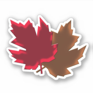 Pegatina Diseño vectorial de hojas de otoño