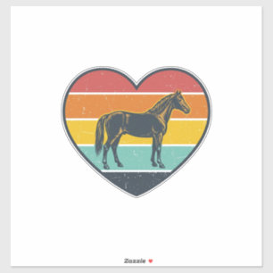 Pegatina Diseño vectorial de puesta de sol corazón de cabal