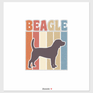 Pegatina Diseño vectorial de raya retro de perro Beagle vin