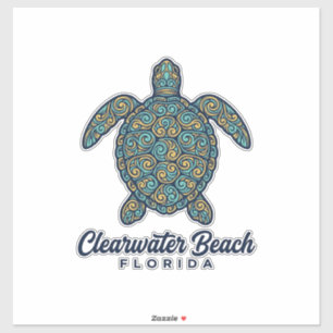 Pegatina Diseño vectorial de tortuga marina de Clearwater B