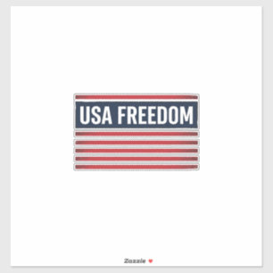 Pegatina diseño vectorial estilo bandera patriótica liberta