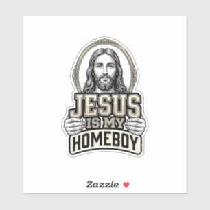 Pegatina Diseño vectorial grabado vintage Jesús es mi compa