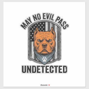 Pegatina Diseño Vectorial Vintage Perro Guardián No Deja Pa