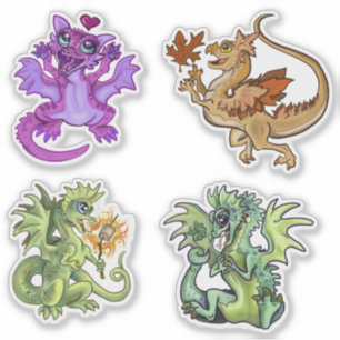 Pegatina Diseños adorables del dragón del bebé de los