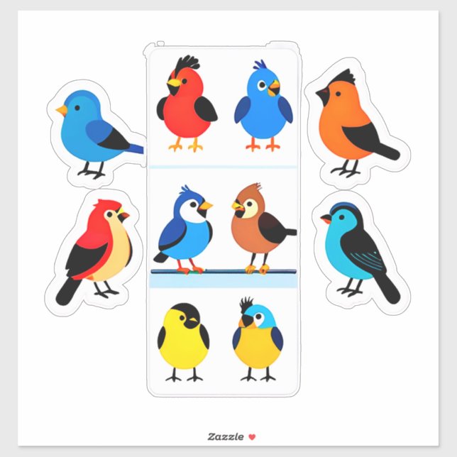 Pegatina Diseños de pájaros lindos para planificador y rega (Hoja)