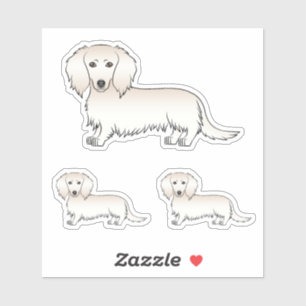 Pegatina Diseños de perro cartoon lindo Dachshund de pelo l