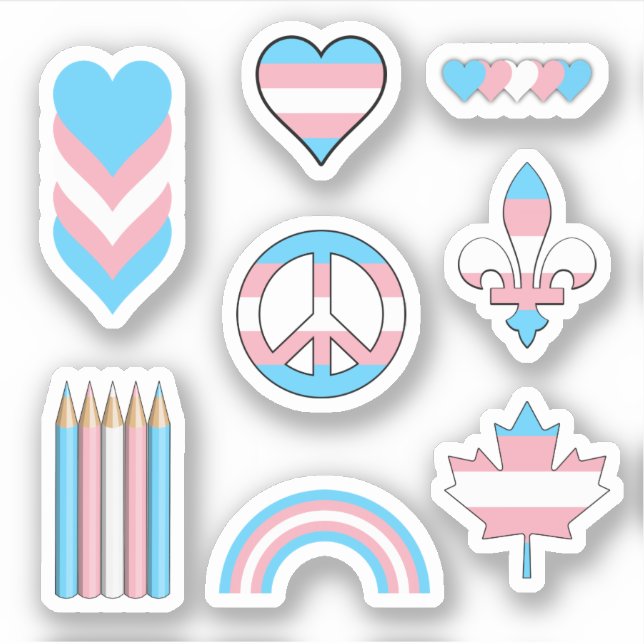 Pegatina Diseños del Orgullo Trans II (Anverso)