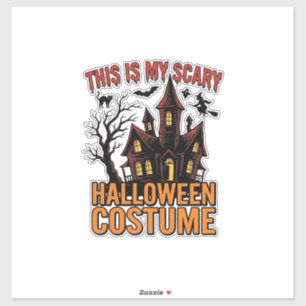 Pegatina Disfraz de Halloween Asustadizo Camiseta Vintage C