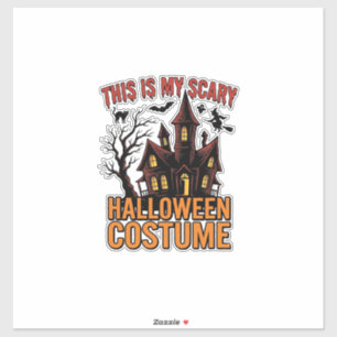Pegatina Disfraz de Halloween Asustadizo Camiseta Vintage C