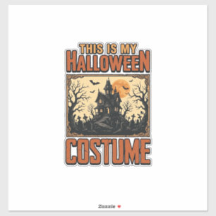 Pegatina Disfraz de Halloween Casa Embrujada Camiseta Vinta