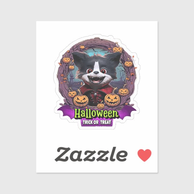 Pegatina Disfraz de Halloween para cachorro (Hoja)