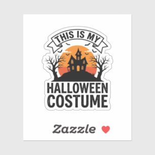 Pegatina Disfraz Divertido De Halloween Casa Embrujada Cami