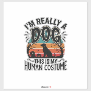 Pegatina Disfraz Divertido de Humano para Perro Halloween V
