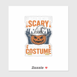 Pegatina Disfraz espantoso de Halloween Camiseta de sombrer