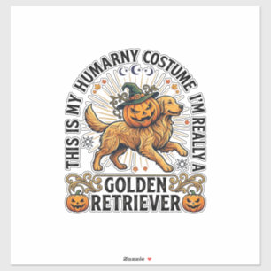 Pegatina disfraz humano de Halloween Retriever Dorado Calab