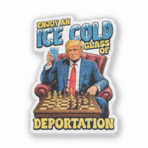 Pegatina Disfruta un vaso helado de deportación divertido T