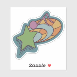 Pegatina Disparando garabatos de estrellas para amantes de