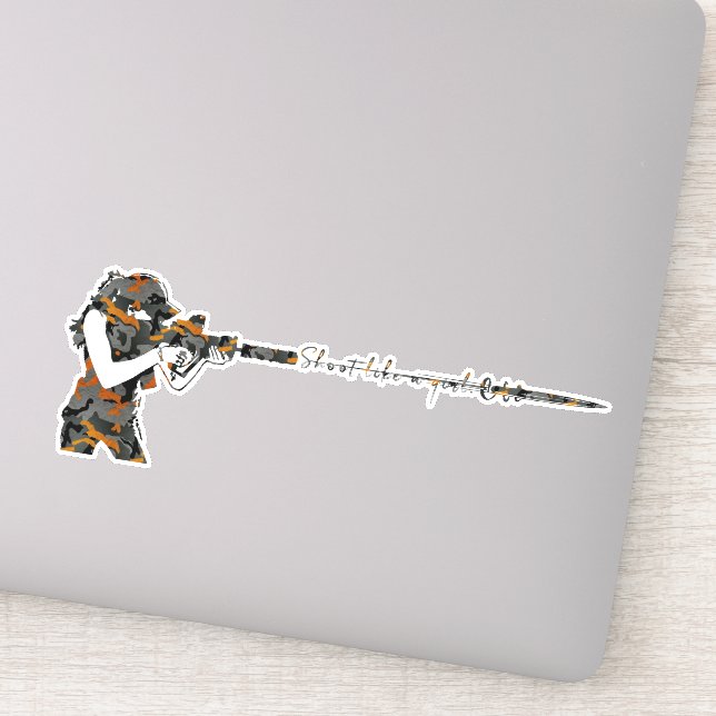 Pegatina Disparar como un Chica (Detalle)