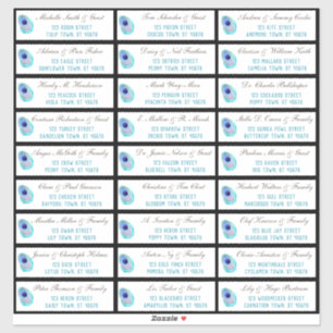 Pegatina Disposición de invitado del Boda moderno de la plu