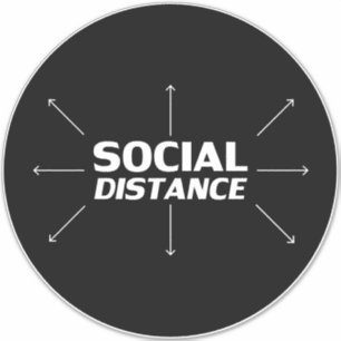 Pegatina "Distancia Social" Covid 19 Círculo De Grandes Pla