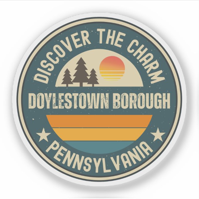 Pegatina Distrito de Doylestown, Pensilvania (Anverso)
