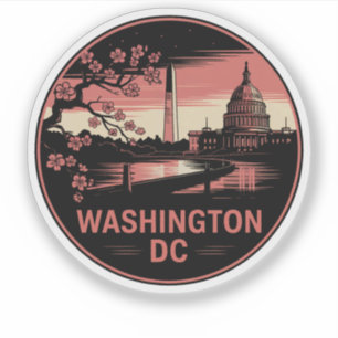 Pegatina Distrito de Washington City, Columbia EE.UU.