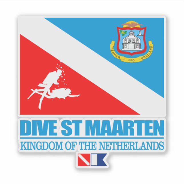 Pegatina Dive St Maarten (sq. (Anverso)