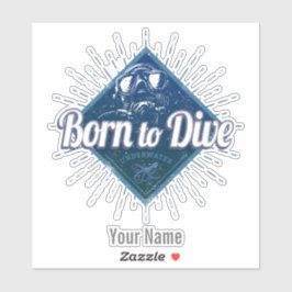 Pegatina Diver retro Scuba Diving School Vintage Ocean