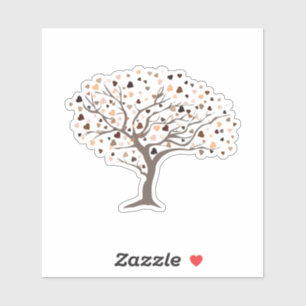 Pegatina Diversidad Corazones de la piel de los árboles Un