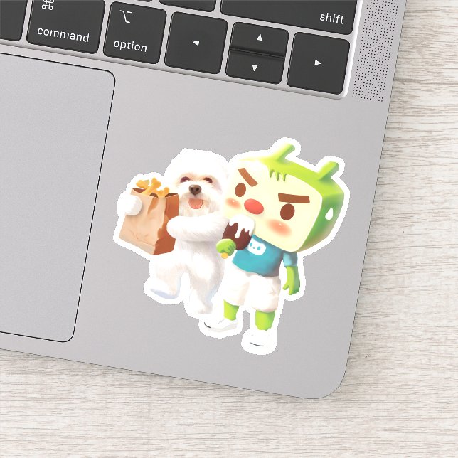 Pegatina Diversión al mercado exterior (Detalle)