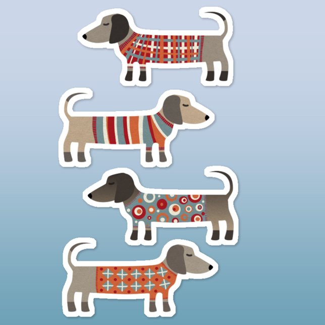 Pegatina Diversión Dachshund Wiener Sausage Dog (Dachshund Wiener Sausage Dog fun stickers)