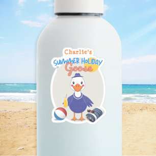 Pegatina Diversión de verano de ganso personalizada adorabl