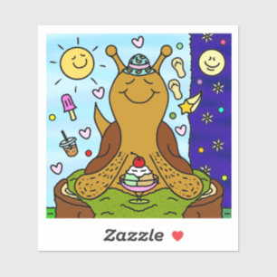 Pegatina Diversión del solsticio veraniego de caracol