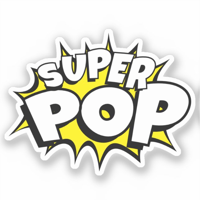 Pegatina ¡Diversión SUPER POP! Historieta de arte pop (Anverso)