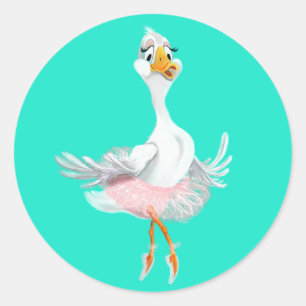 Pegatina divertida con pato Ballerina - Tus colore
