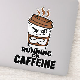 Pegatina divertida de café para personas que funci