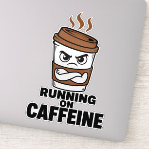 Pegatina divertida de café para personas que funci