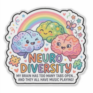 Pegatina divertida de neurodiversidad