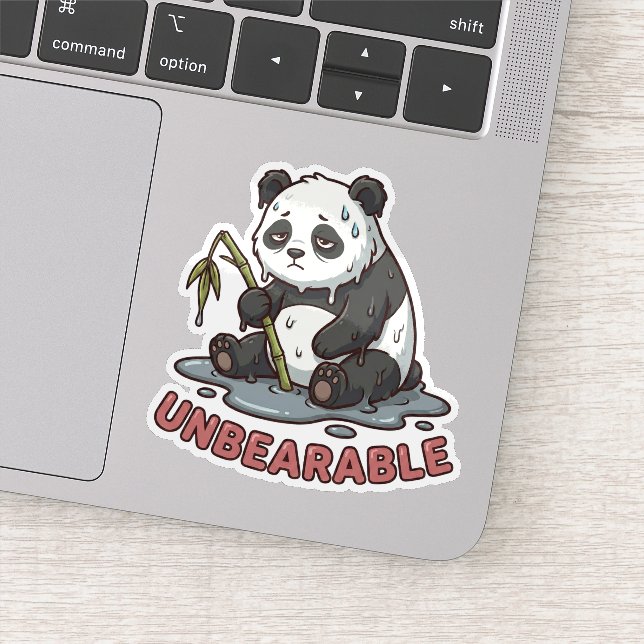 Pegatina divertida de panda derretido quemado (Detalle)