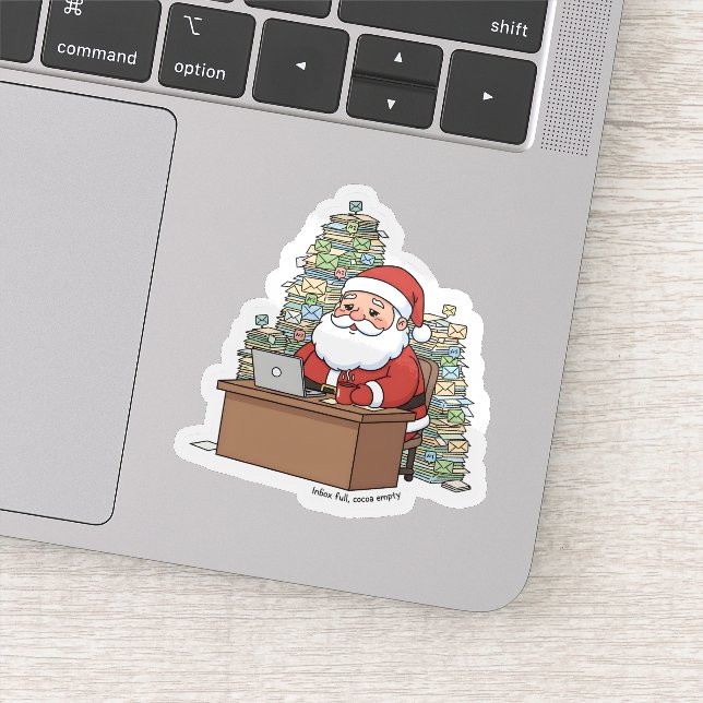 Pegatina divertida de Papá Noel – “Bandeja de entr (Detalle)