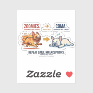 Pegatina divertida de perro repetidor de coma de z