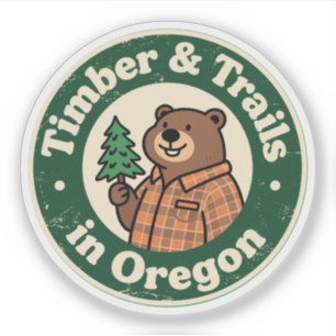 Pegatina Divertida franela vintage de Oregon Beaver Evergre