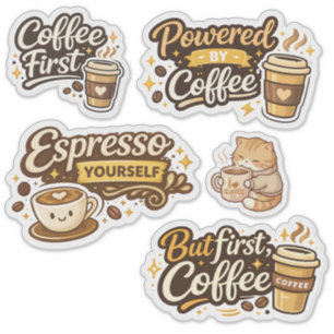 Pegatina Divertida para Amantes del Café