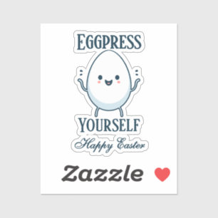 Pegatina Divertida Pascua "Eggpress Yourself"
