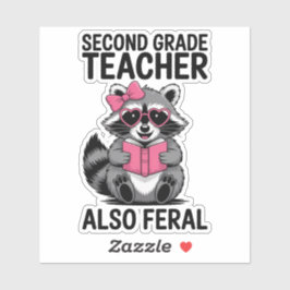 Pegatina Divertida Profesora de Segundo Grado Animal Feral